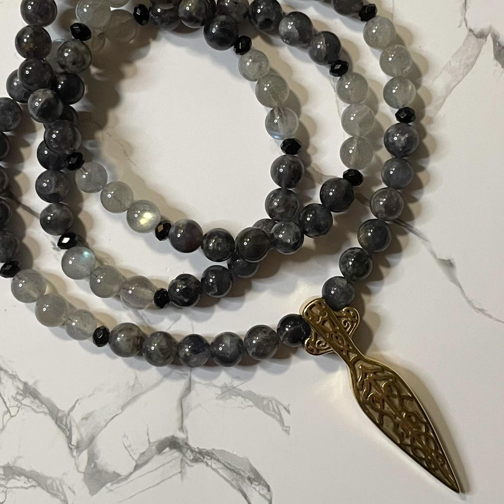 Iolite and Labradorite Odin Prayer Beads
