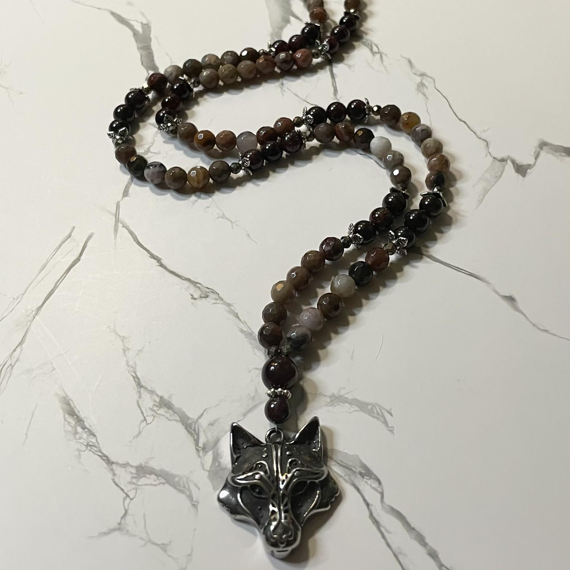Wood Jasper and Garnet Angrboda Prayer Beads