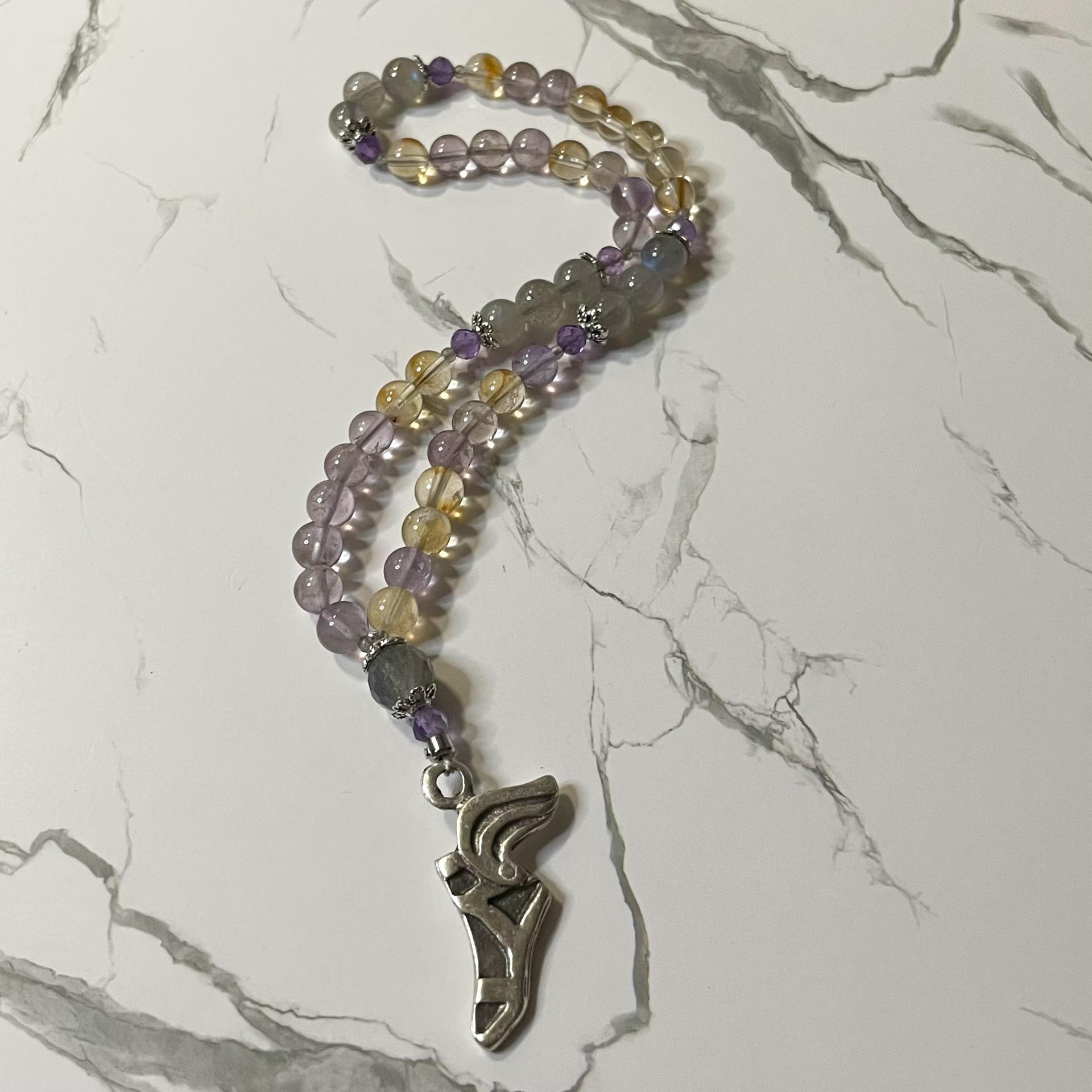 Ametrine and Labradorite Hermes Pocket Prayer Beads