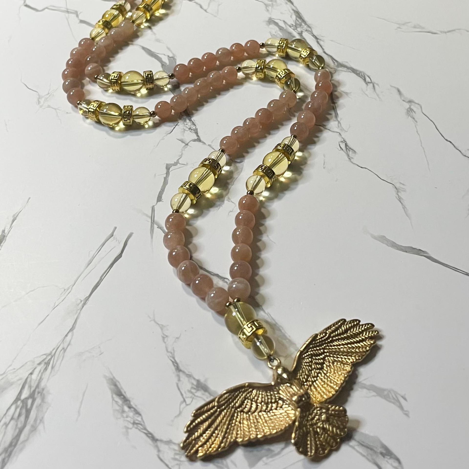 Sunstone and Citrine Apollo Prayer Beads