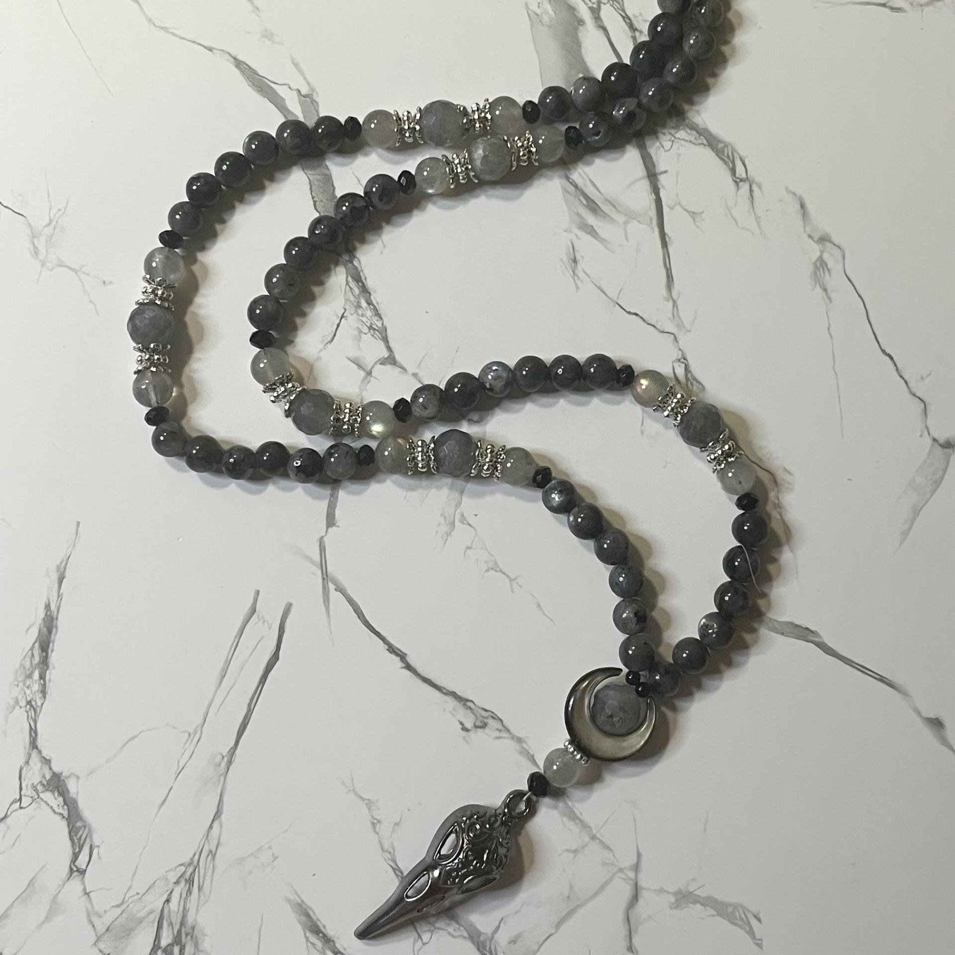 Larvikite and Labradorite Erebus Prayer Beads
