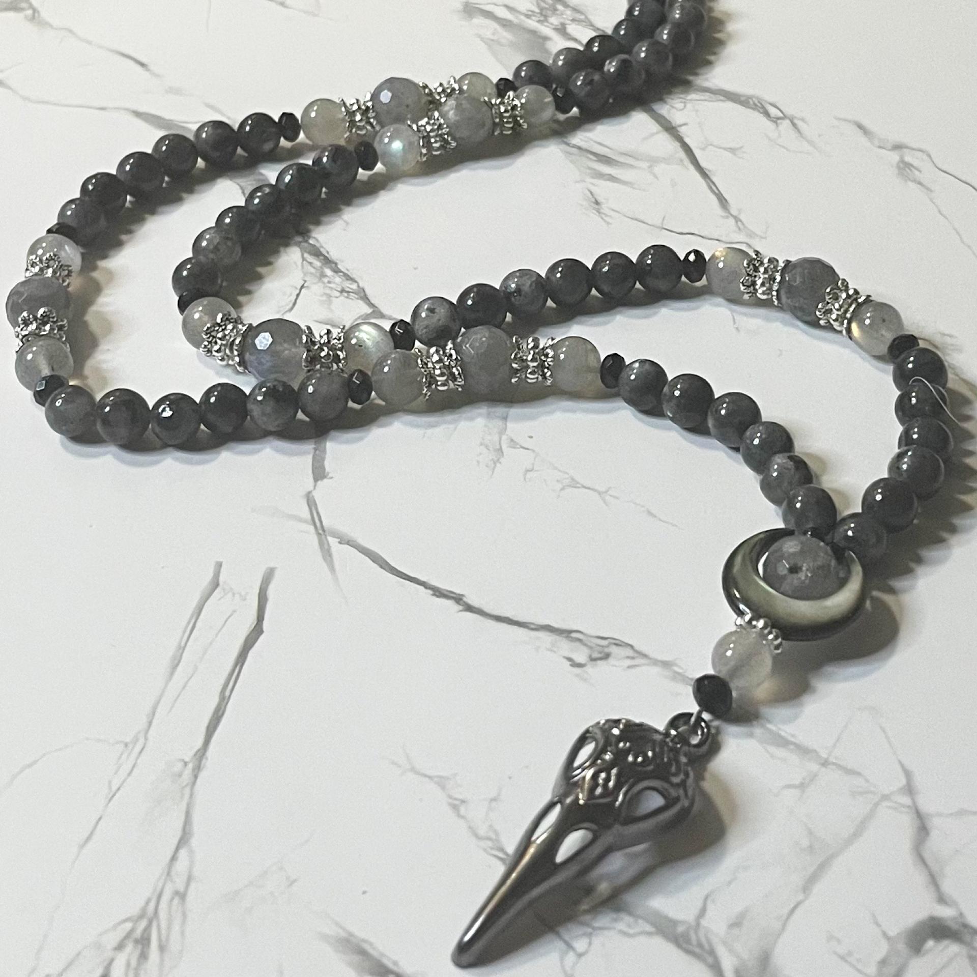Larvikite and Labradorite Erebus Prayer Beads