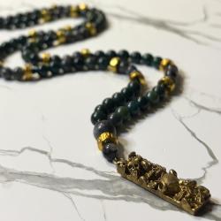 Bloodstone and Larvikite Hades Prayer Beads