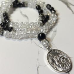Cracked Quartz and Obsidian Skadi Prayer Beads