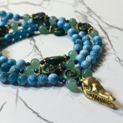 Apatite and Aventurine Sobek Prayer Beads