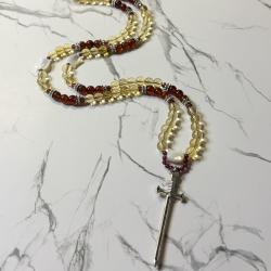 Citrine and Hessonite Freyja Prayer Beads