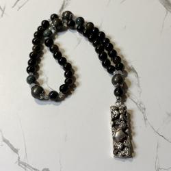 Obsidian and Pyrite Hades Pocket Prayer Beads