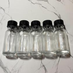CLEARANCE: 15ml Boston Round Clear Bottles 5 Count