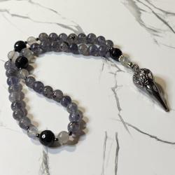Iolite and Onyx Odin Pocket Prayer Beads