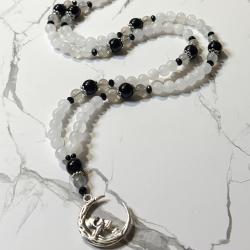 White Jade and Onyx Melinoe Prayer Beads