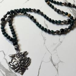 Bloodstone and Onyx Loki Prayer Beads