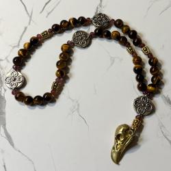 Tiger Eye and Garnet Freyja Pocket Prayer Beads