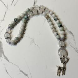 Tree Agate and Moonstone Artemis Pocket Prayer Beads