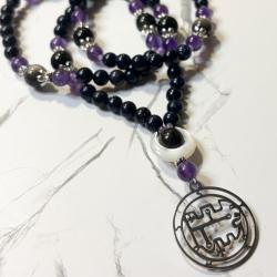 Sandstone and Obsidian Stolas Prayer Beads