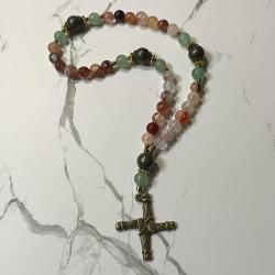 Fire Quartz and Pyrite Brigid Pocket Prayer Beads