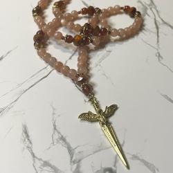 Sunstone and Hessonite Freyja Prayer Beads