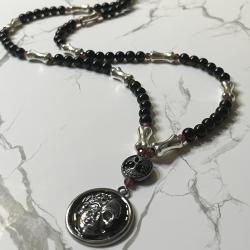 Jet and Garnet Hel Prayer Beads