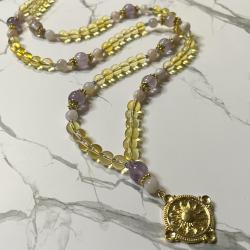 Citrine and Amethyst Apollo & Hyacinthus Prayer Beads