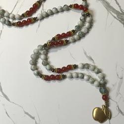 Tree Agate and Carnelian Idunn Prayer Beads