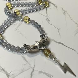 Blue Topaz and Citrine Zeus Prayer Beads