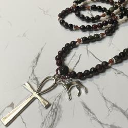 Red Jasper and Obsidian Set Prayer Beads