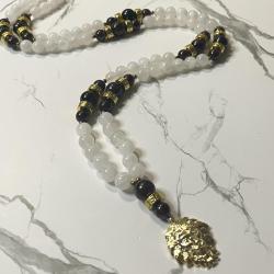 Moonstone and Garnet Rhea Prayer Beads