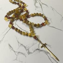 Tiger Eye and Citrine Freyja Prayer Beads