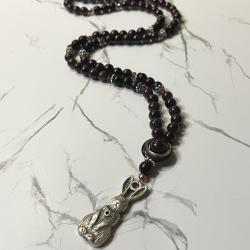 Garnet and Obsidian Andraste Prayer Beads