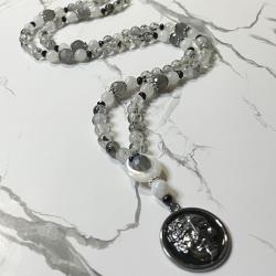 Phantom Quartz and Labradorite Melinoe Prayer Beads