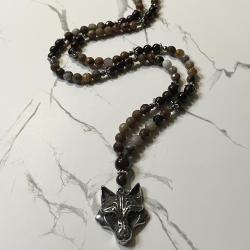 Wood Jasper and Garnet Angrboda Prayer Beads