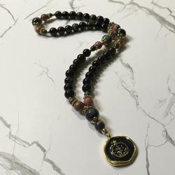 Obsidian and Kambaba Jasper Hades & Persephone Pocket Prayer Beads