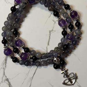 Iolite, and Amethyst Ran Prayer Beads